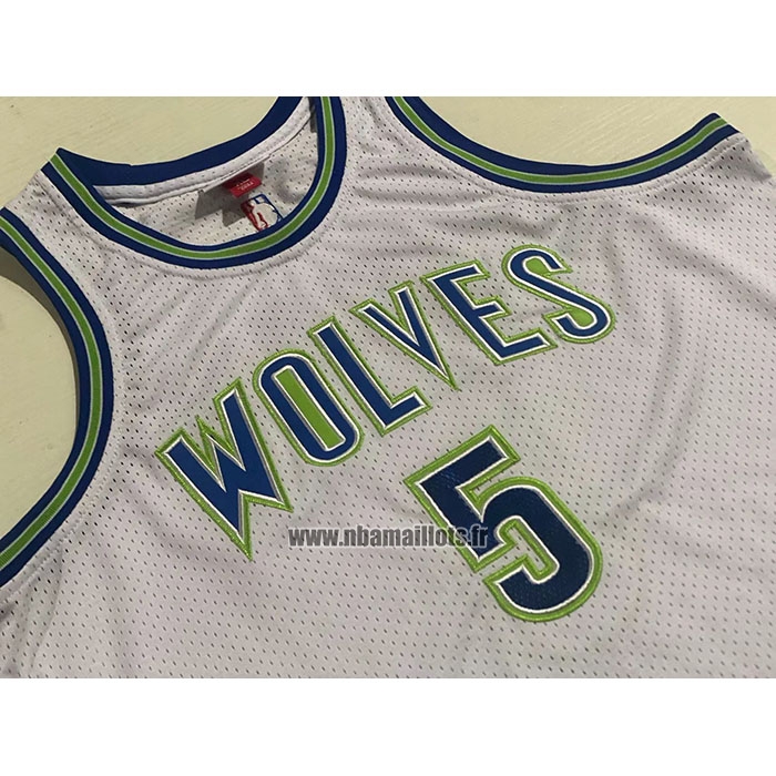 Maillot Minnesota Timberwolves Anthony Edwards NO 5 Mitchell & Ness 2023-24 Blanc